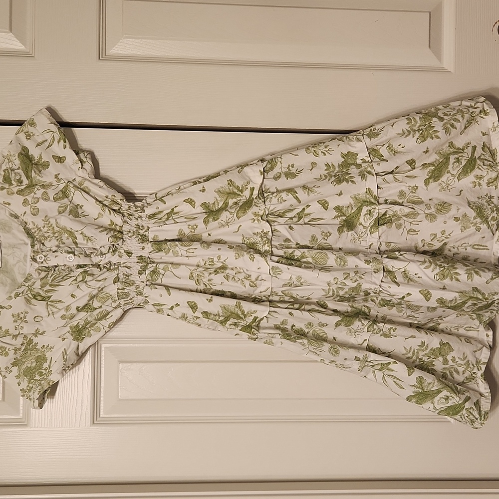 Trish Scully Floral Bird Print Girls Dress Size 7